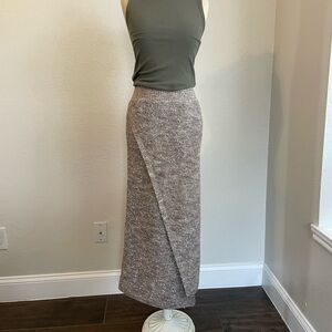Anthropologie Moth Asymmetrical Knit Skirt in Oatmeal